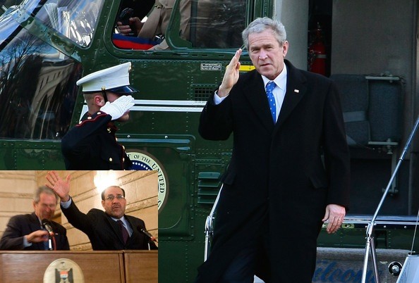 Джорджа Буша закидали ботинками в Ираке