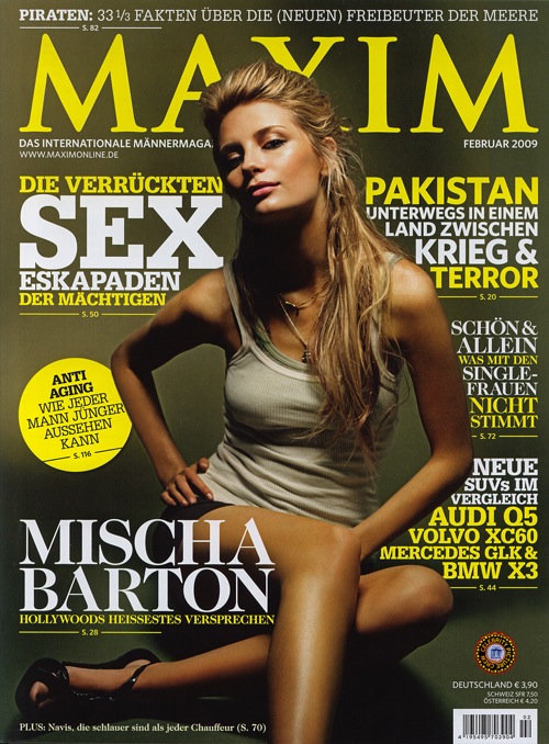 Миша Бартон на обложке журнала Maxim