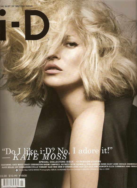 Kate Moss on the cover of i-D Magazine march 2009 Best of British Issue