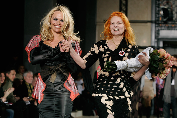 Pamela Anderson at Vivienne Westwood Autumn Winter 2009 2010 fashion show at Paris Fashion Week