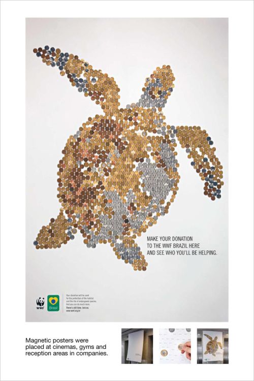 постеры для сбора пожертвований для Всемирного фонда дикой природы в Бразилии <em>(WWF Brazil