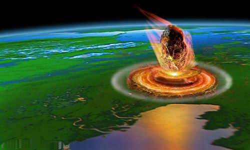 Падение гигантского астероида на Землю