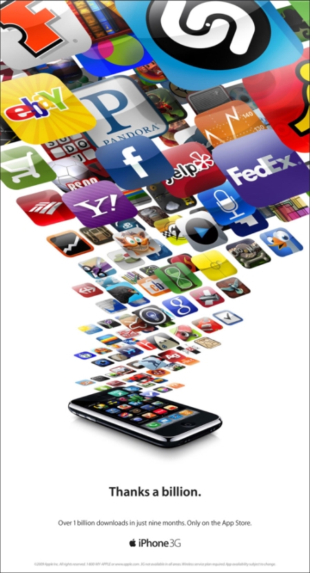 Thanks a billion. Over 1 billion downloads in just nine months. Only on the App Store