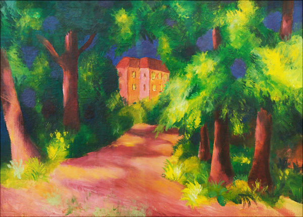 August Macke | 1914 Rotes Haus im Park