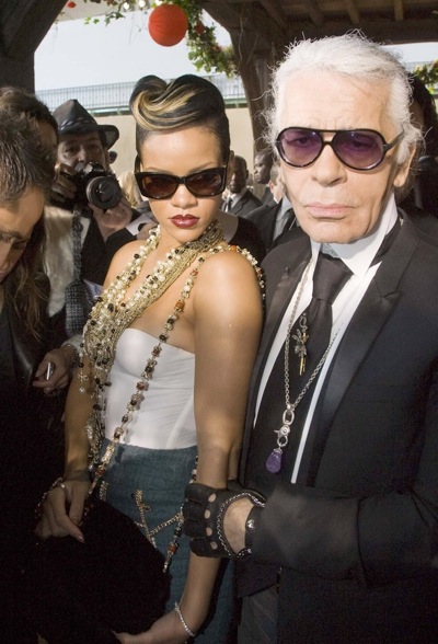 Rihanna and Karl Lagerfeld