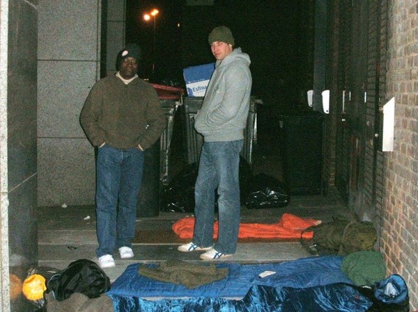Prince William - night sleeping on the streets with homeless people