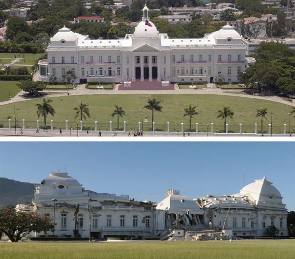 Haitian National Palace Before and After Earthquake