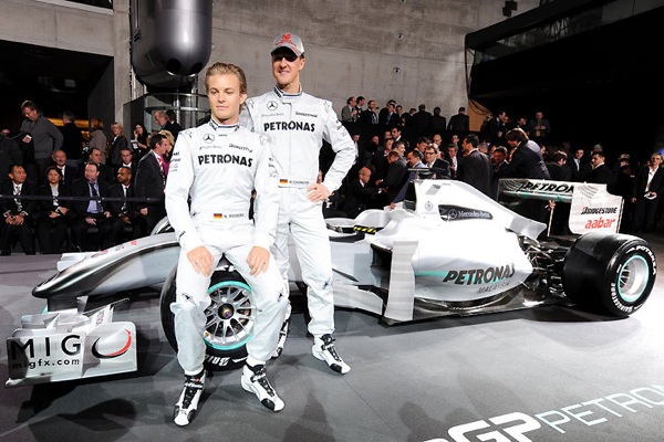 Новая команда Mercedes  в Формуле-1 с Михаэлем Шумахером и Нико Росбергом