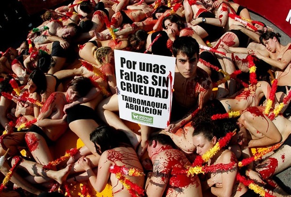 Las Fallas Bullfighting Protest