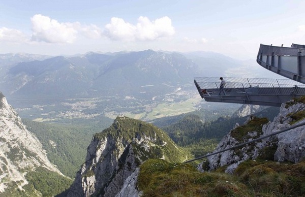 AlpspiX viewing platform at the southern Bavarian Alps mountain Alpspitze in Garmisch-Partenkirchen