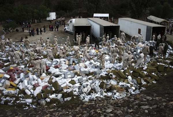Mexican soldiers seized 105 tonnes of marijuana