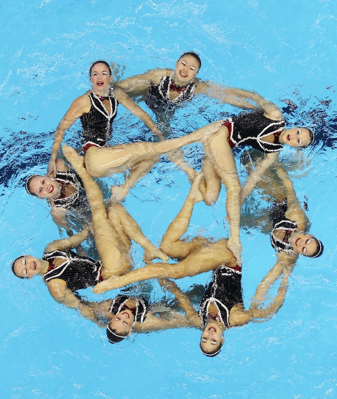 Team Australia competes in the Synchronized Swimming Team Free preliminary.jpg