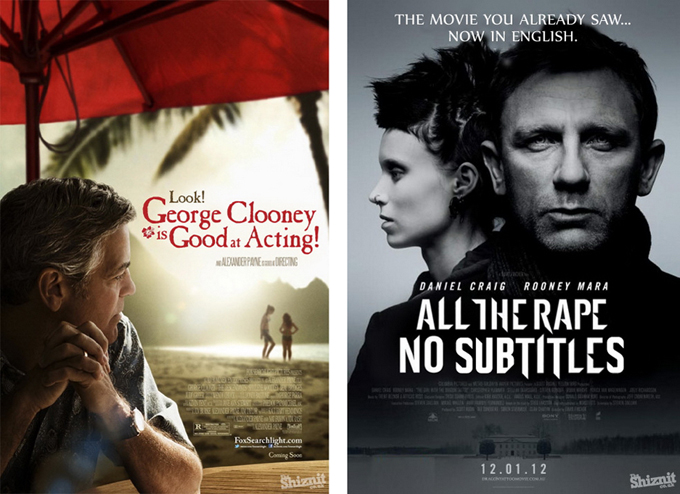 Правдивые постеры к фильмам-номинантам на Оскар