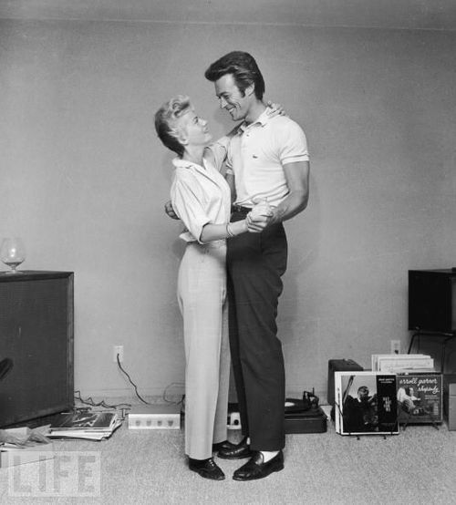 Clint Eastwood with his first wife Maggie, 1965.jpg