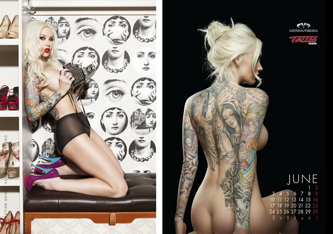 Sabina Kelley в календаре Tattoo Energy 2013