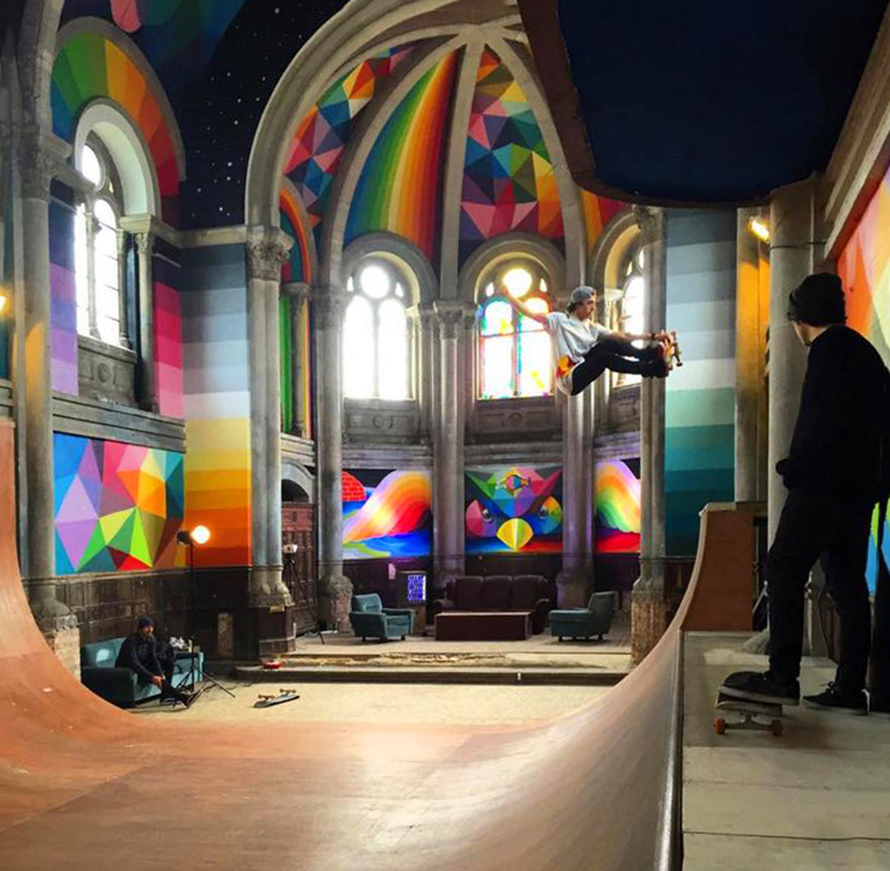 Старая церковь в Испании переделанная в красочный скейт-парк. ФОТО