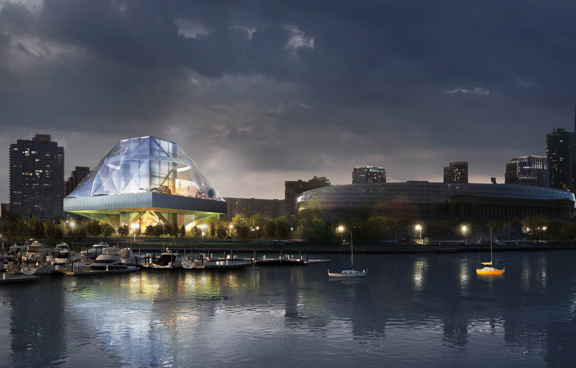 Проект музея с прозрачным куполом в Чикаго